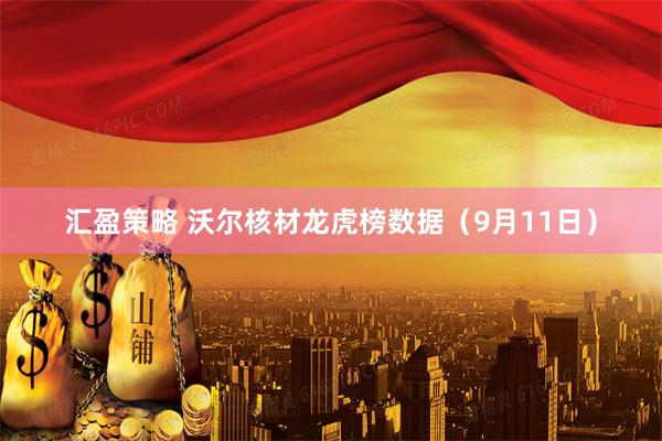 汇盈策略 沃尔核材龙虎榜数据（9月11日）