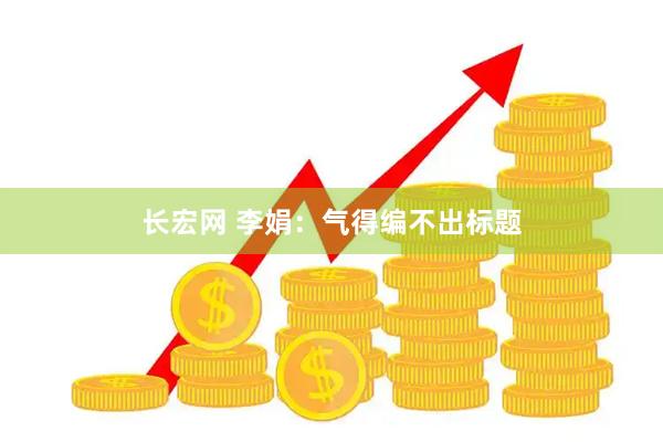 长宏网 李娟：气得编不出标题